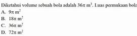 Diketahui Volume Sebuah Bola Adalah 38.808 Cm3 Luas Permukaan Bola Tersebut Adalah